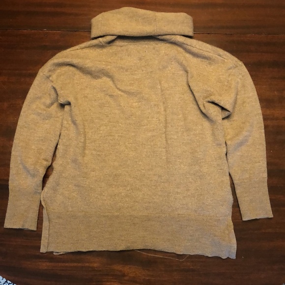 Adrienne Vittadini Cowl Neck Merino Wool Brown Sweater - Picture 2 of 8